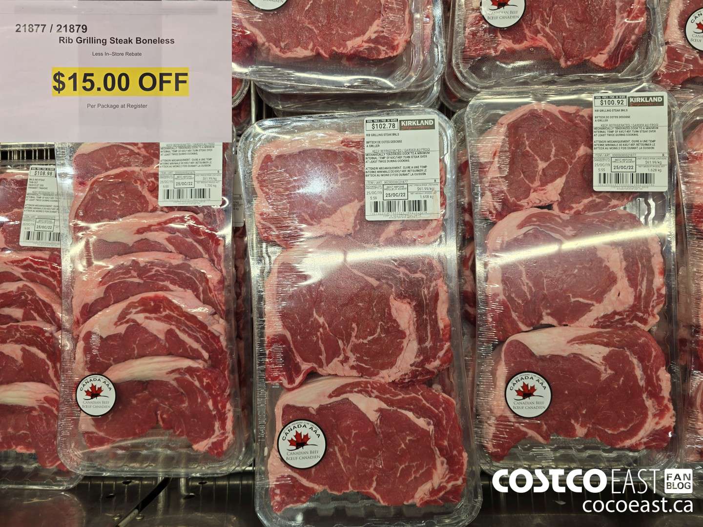 21877 Rib Grilling Steak Boneless ($15.00 INSTANT SAVINGS)