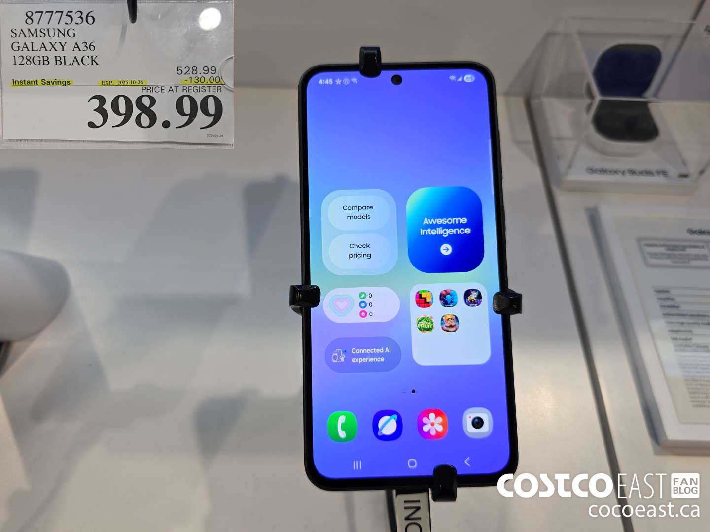 8777536 SAMSUNG GALAXY A36 128GB BLACK ($130.00 INSTANT SAVINGS EXPIRES ON 2025-10-26) $398.99