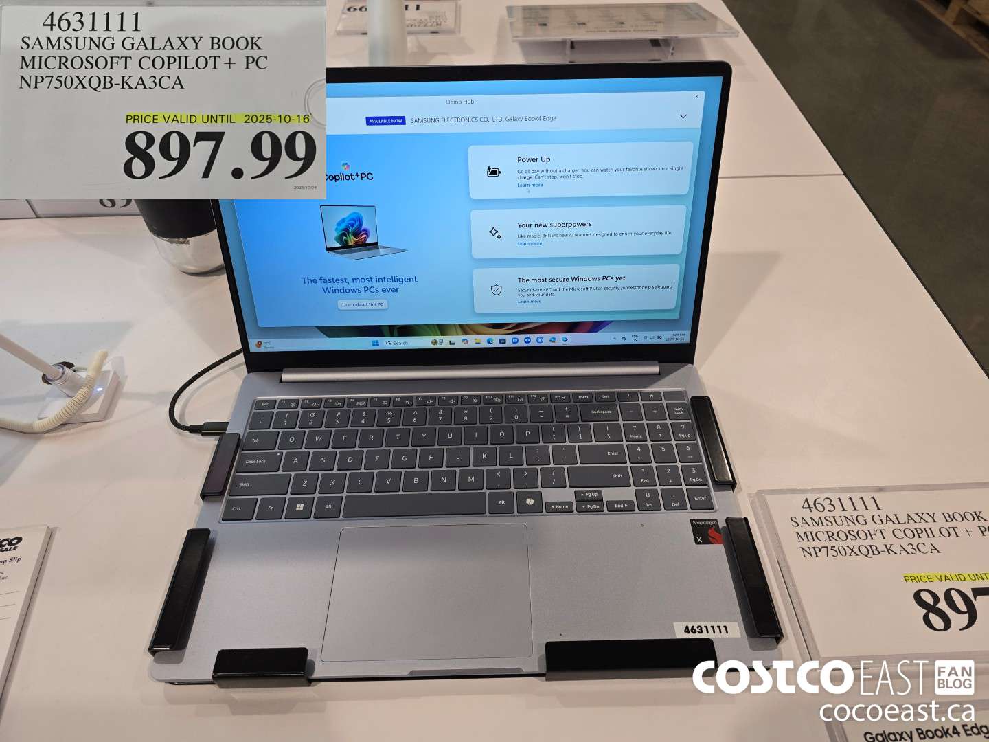 4631111 SAMSUNG GALAXY BOOK MICROSOFT COPILOT+ PC NP750XQB-KA3CA $897.99