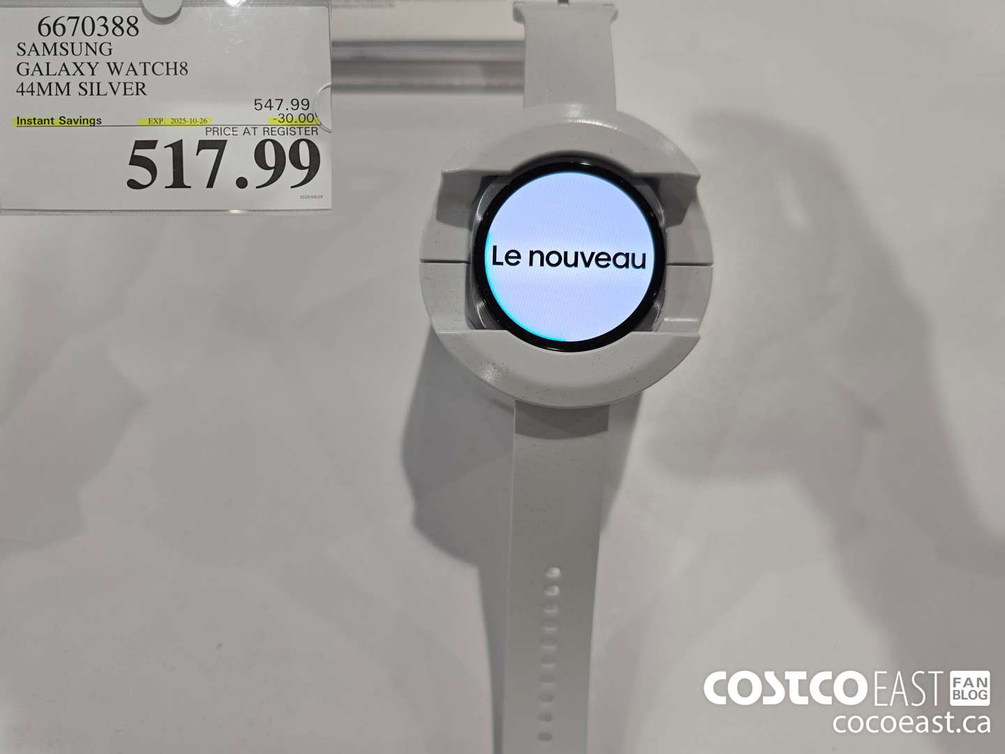 6670388 SAMSUNG GALAXY WATCH8 44MM SILVER ($30.00 INSTANT SAVINGS EXPIRES ON 2025-10-26) $517.99