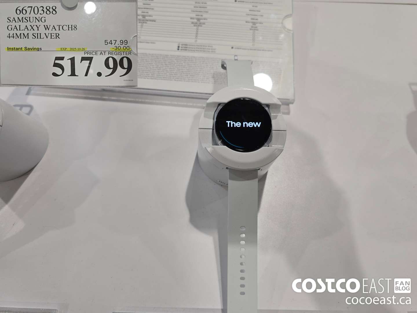 6670388 SAMSUNG GALAXY WATCH8 44MM SILVER ($30.00 INSTANT SAVINGS EXPIRES ON 2025-10-26) $517.99