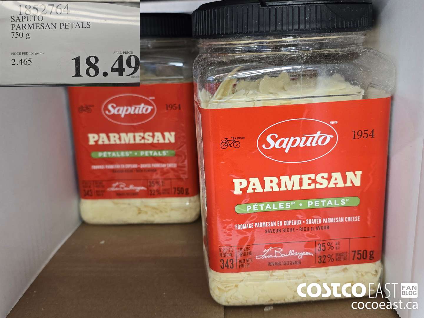 1852764 SAPUTO PARMESAN PETALS 750 g $18.49