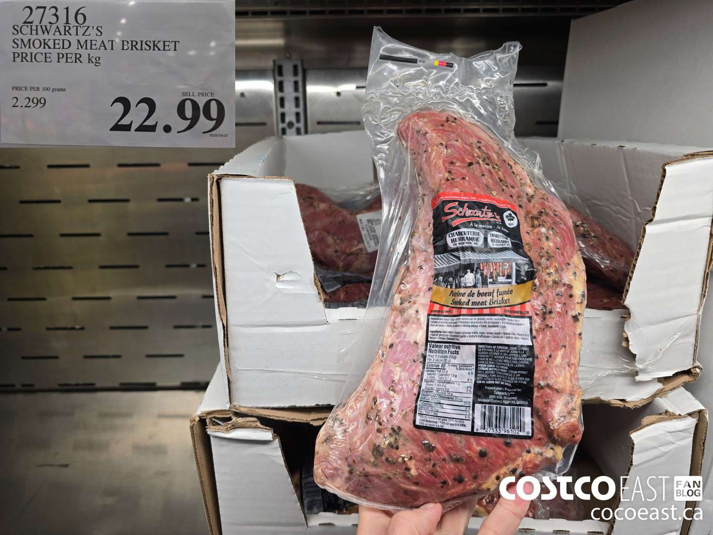 27316 SCHWARTS'S SMOKED MEAT BRISKET PRICE PER KG $20.99