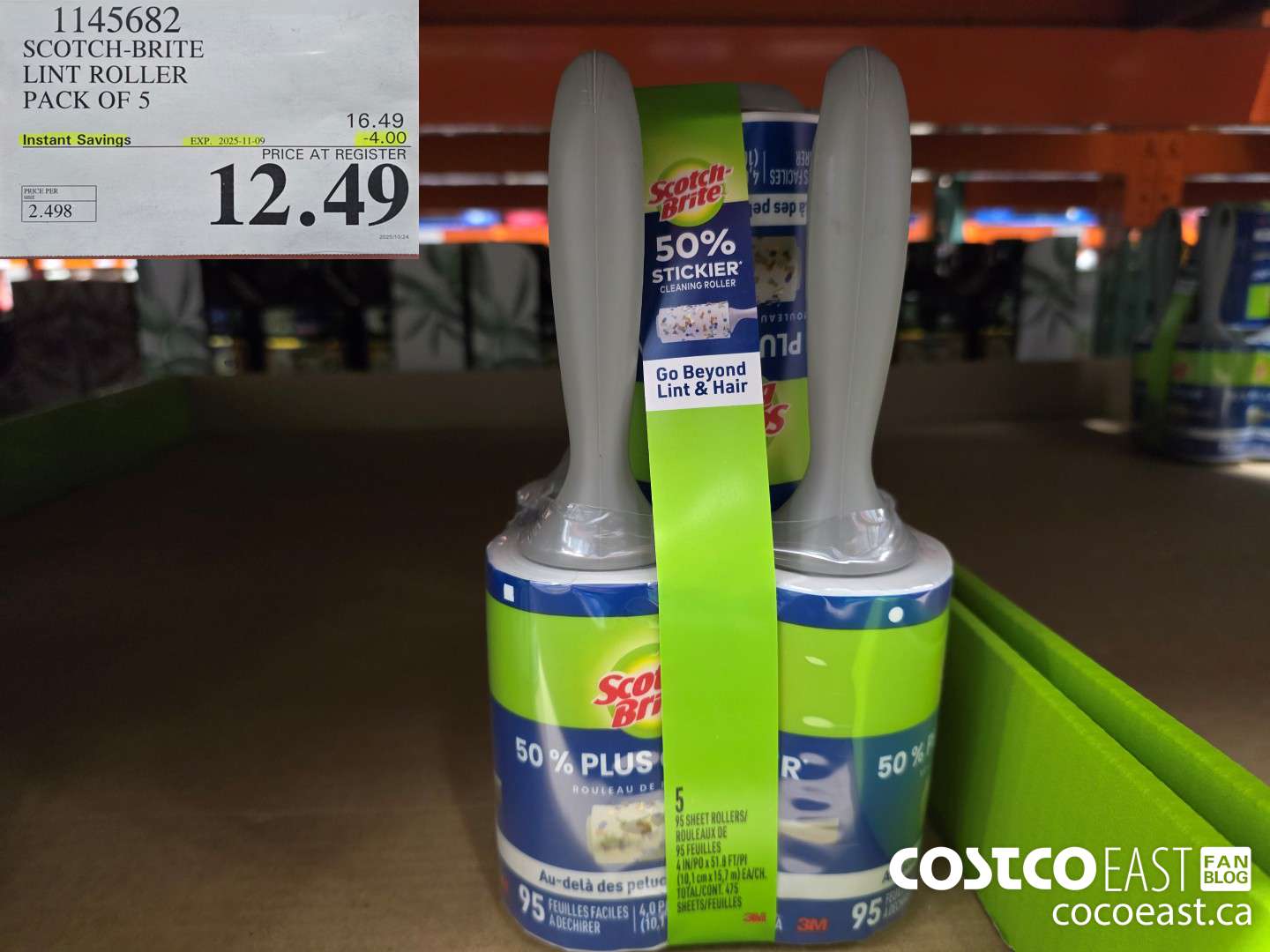 1145682 SCOTCH-BRITE LINT ROLLER PACK OF 5 ($4.00 INSTANT SAVINGS EXPIRES ON 2025-11-09) $12.49