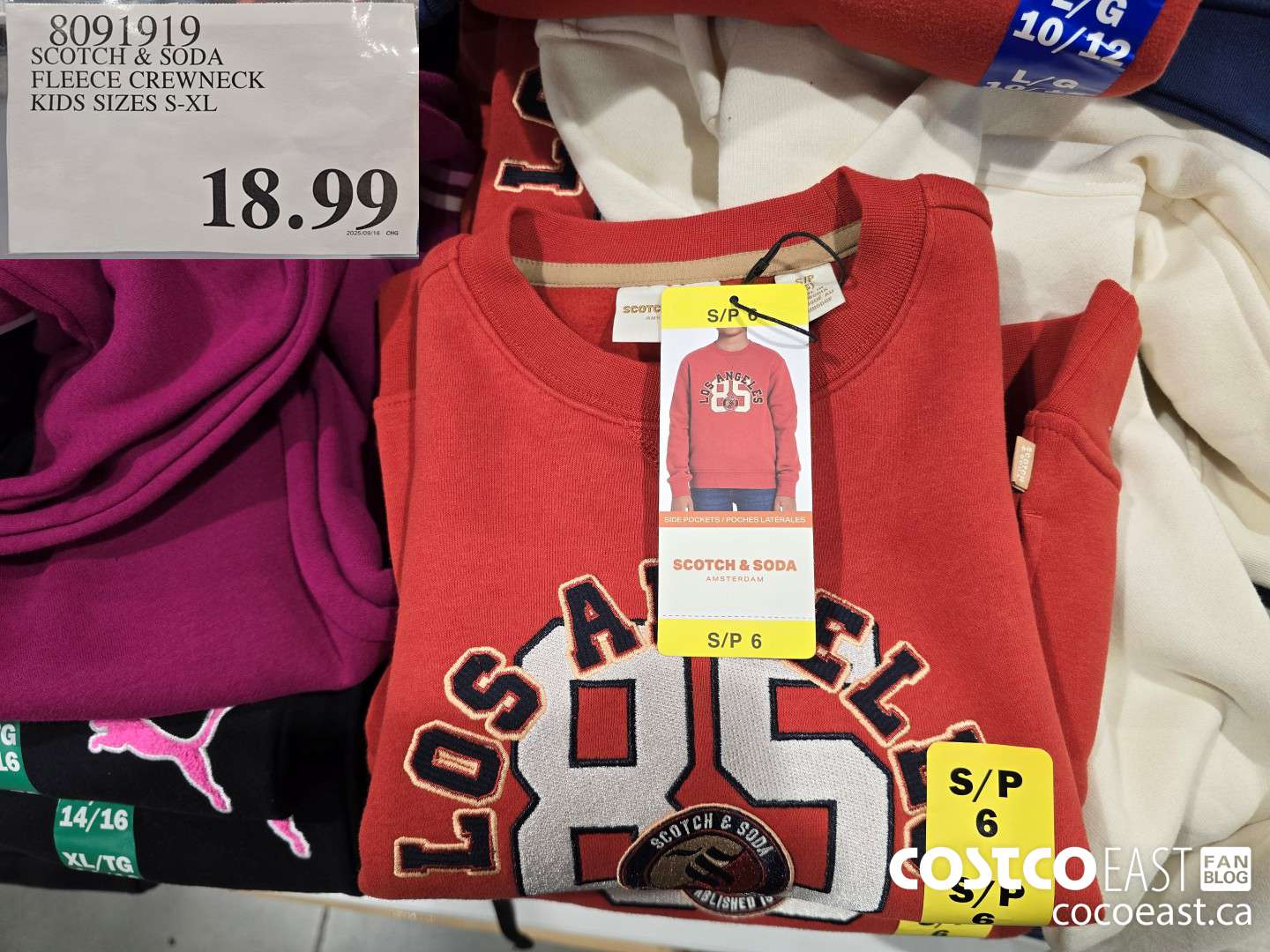 8091919 SCOTCH & SODA FLEECE CREWNECK KIDS SIZES S-XL $18.99