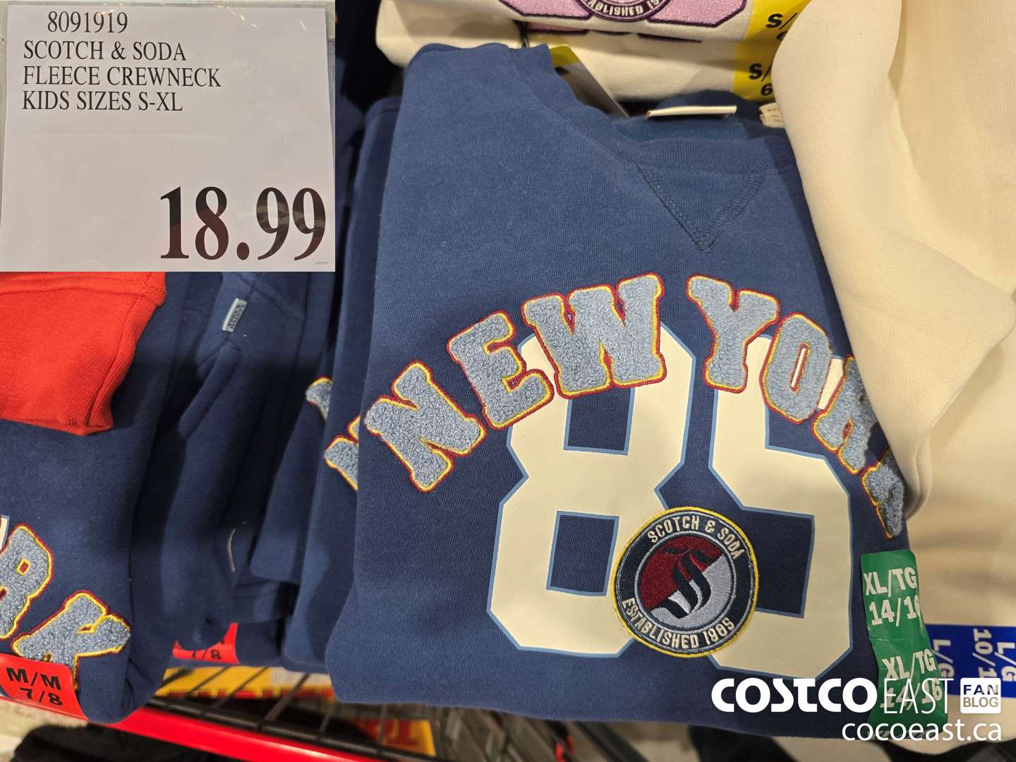 8091919 SCOTCH & SODA FLEECE CREWNECK KIDS SIZES S-XL $18.99