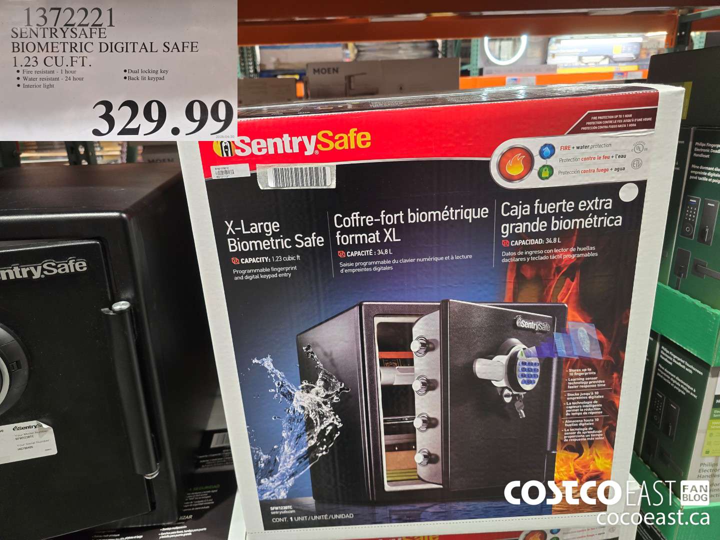 1372221 SENTRYSAFE BIOMETRIC DIGITAL SAFE 1.23 CU.FT. $329.99