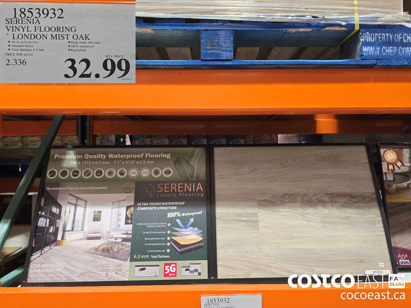 1853932 SERENIA VINYL FLOORING LONDON MIST OAK $32.99