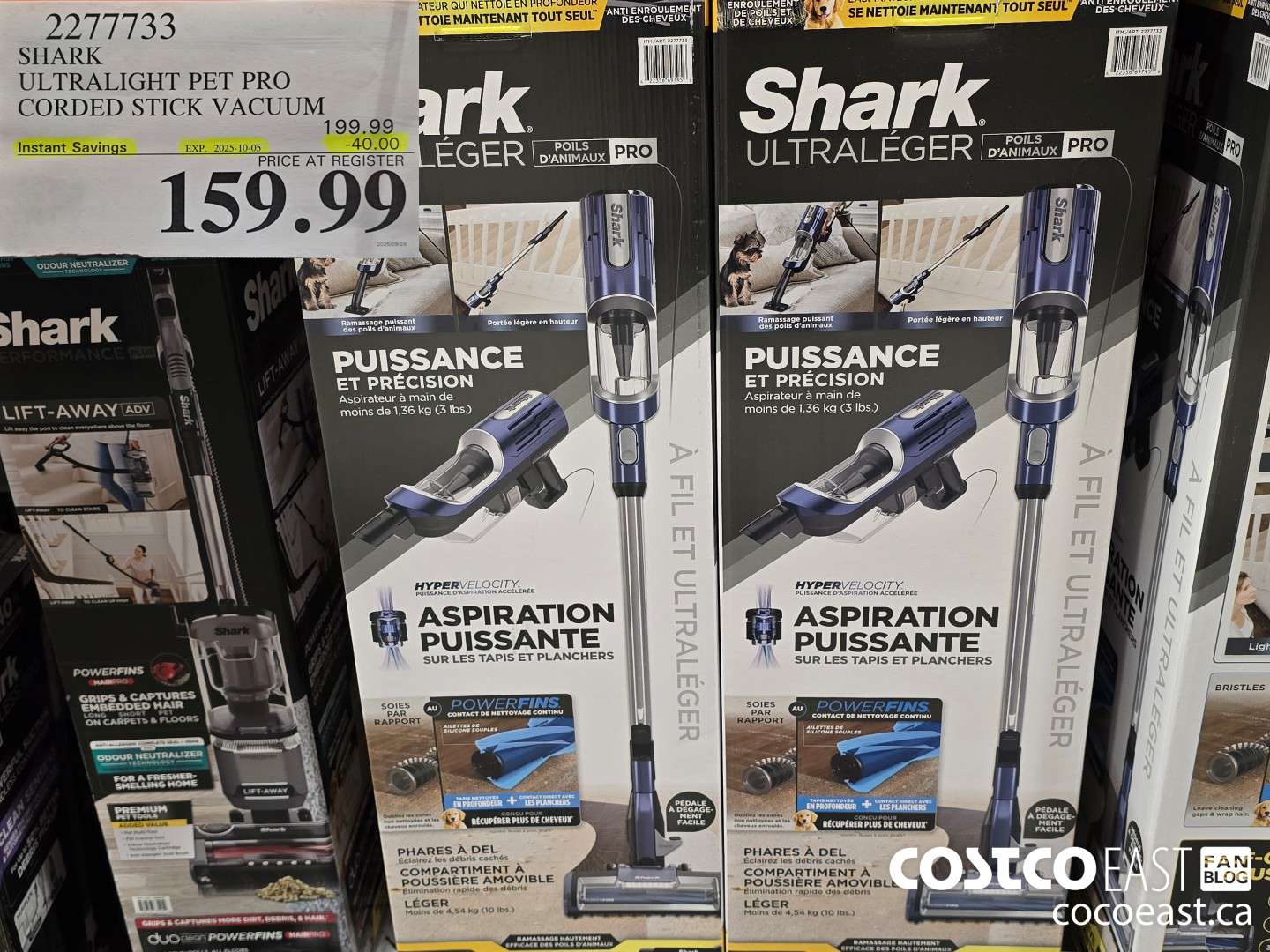 2277733 SHARK ULTRALIGHT PET PRO CORDED STICK VACUUM ($40.00 INSTANT SAVINGS EXPIRES ON 2025-10-05) $159.99