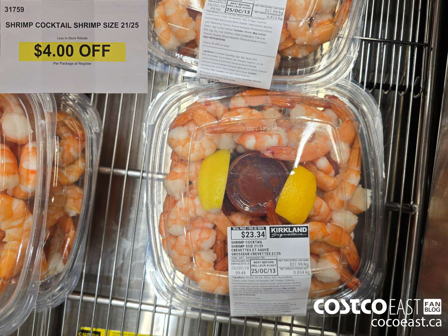 31759 SHRIMP COCKTAIL SHRIMP SIZE 21/25 ($4.00 INSTANT SAVINGS)
