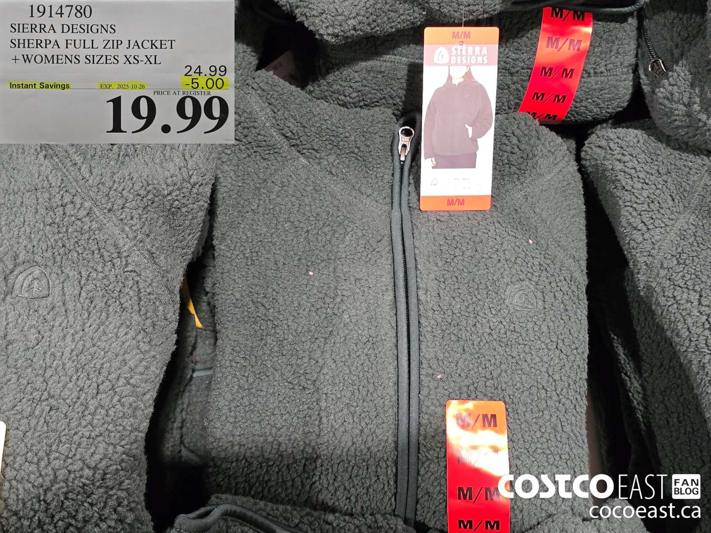 1914780 SIERRA DESIGNS SHERPA FULL ZIP JACKET +WOMENS SIZES XS-XL ($5.00 INSTANT SAVINGS EXPIRES ON 2025-10-26) $19.99