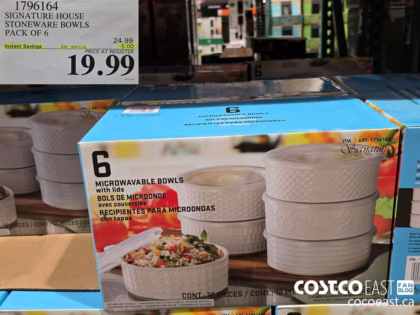 1796164 SIGNATURE HOUSE STONEWARE BOWLS PACK OF 6 ($5.00 INSTANT SAVINGS EXPIRES ON 2025-11-02) $19.99