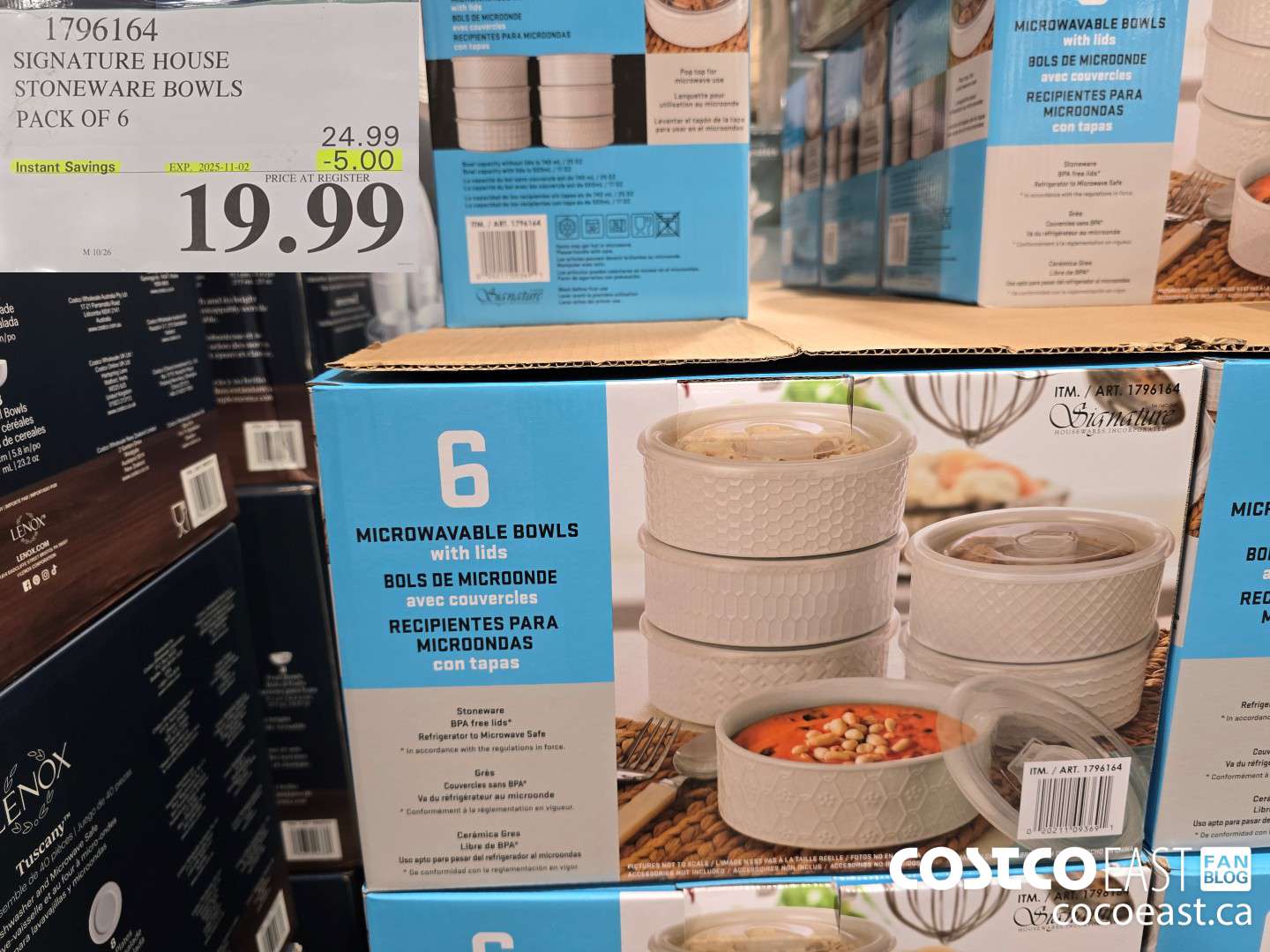 1796164 SIGNATURE HOUSE STONEWARE BOWLS PACK OF 6 ($5.00 INSTANT SAVINGS EXPIRES ON 2025-11-02) $19.99