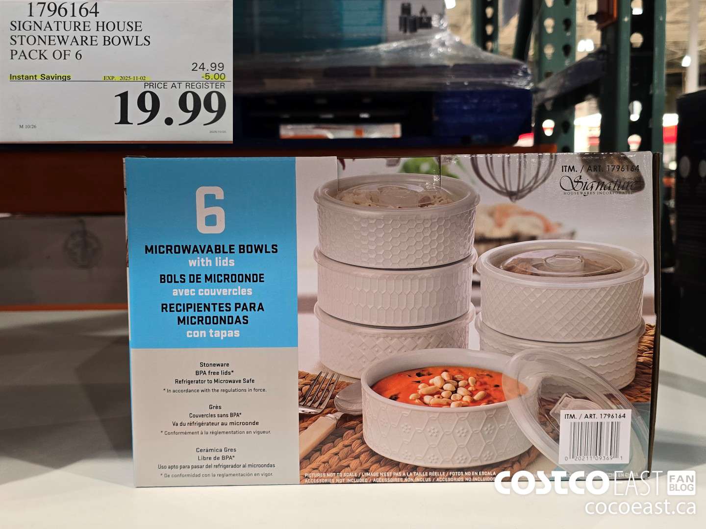 1796164 SIGNATURE HOUSE STONEWARE BOWLS PACK OF 6 ($5.00 INSTANT SAVINGS EXPIRES ON 2025-11-02) $19.99