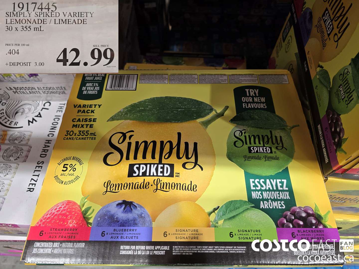 1917445 SIMPLY SPIKED VARIETY LEMONADE / LIMEADE 30 x 355 ml $42.99