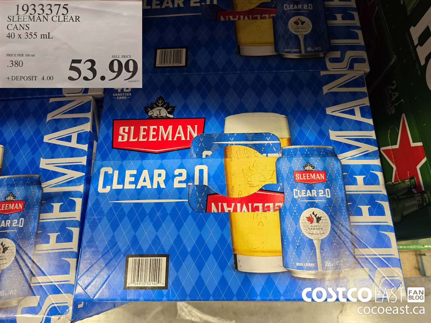 1933375 SLEEMAN CLEAR CANS 40 x 355 mL $53.99
