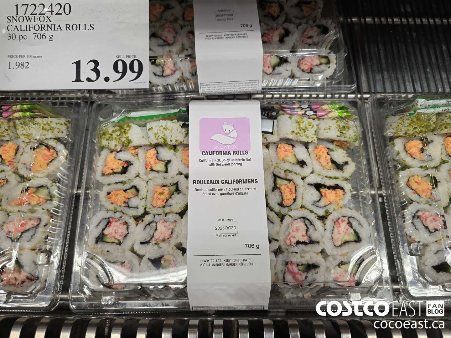 1722420 SNOWFOX CALIFORNIA ROLLS 30 PC 706 G $13.99