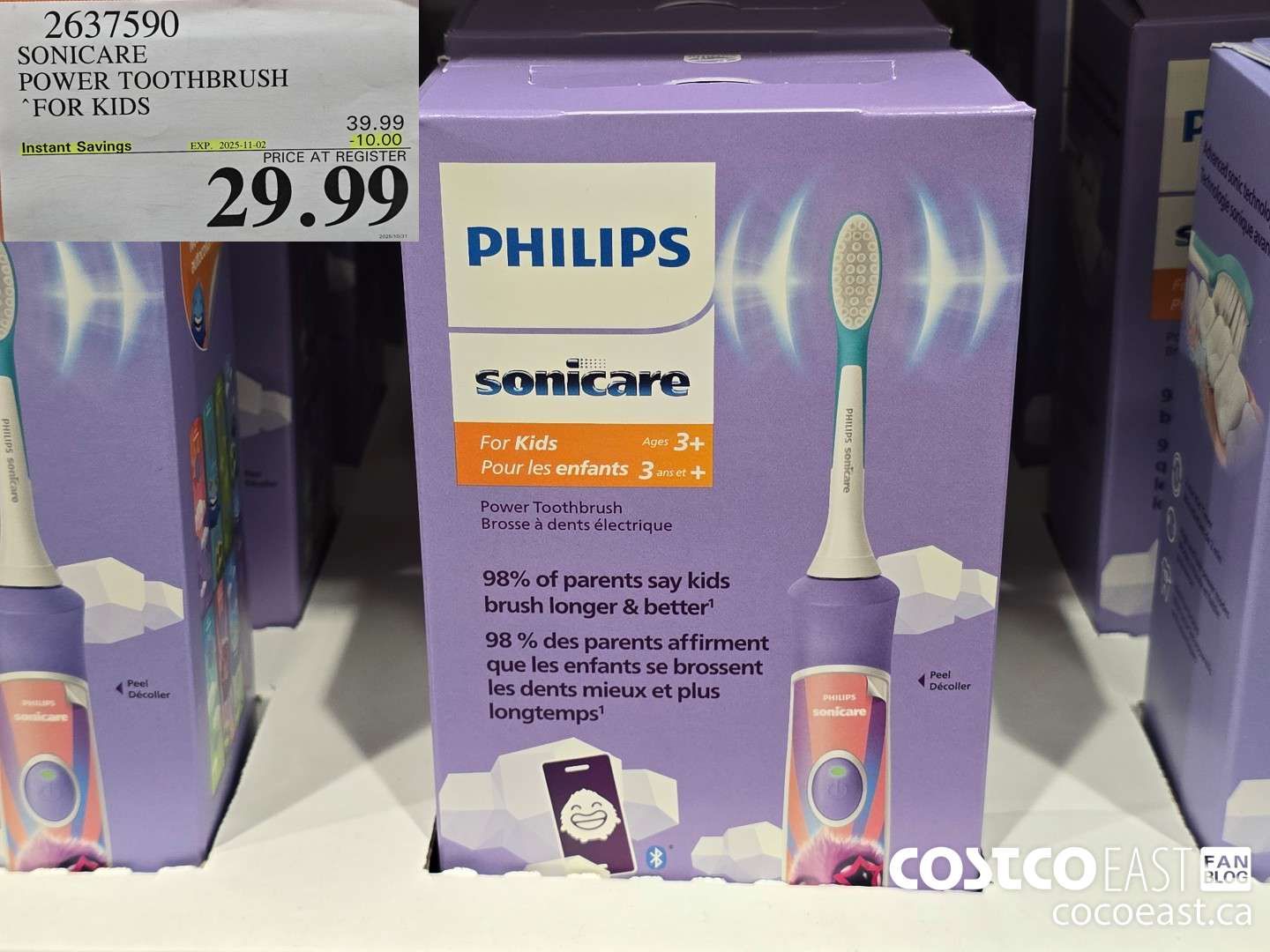 2637590 SONICARE POWER TOOTHBRUSH ‘FOR KIDS ($10.00 INSTANT SAVINGS EXPIRES ON 2025-11-02) $29.99