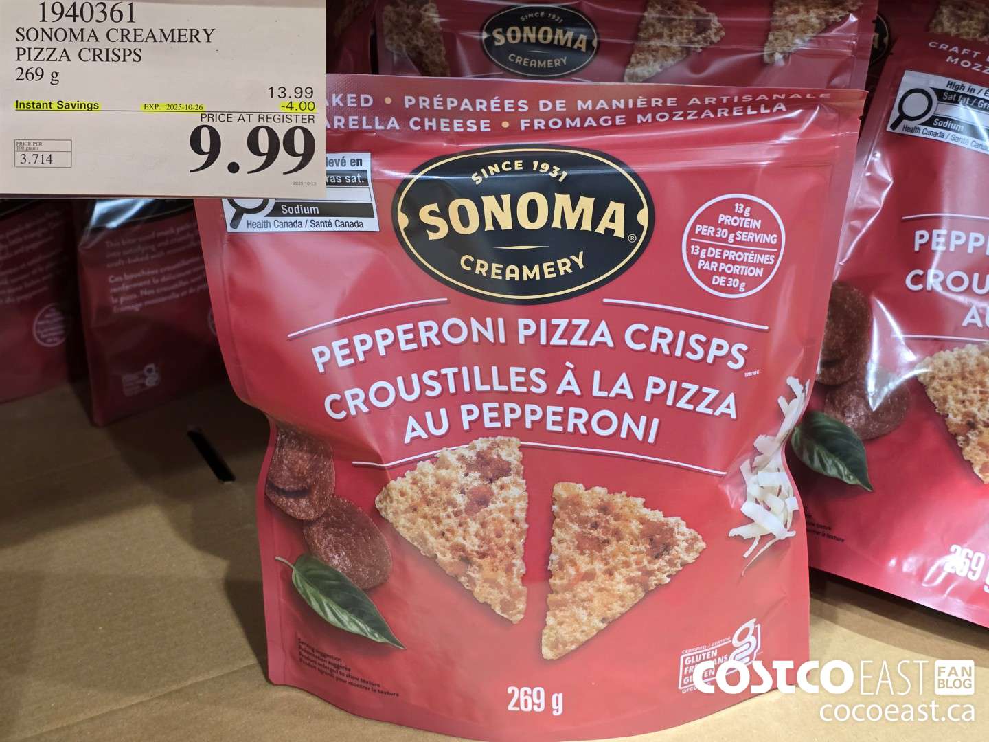 1940361 SONOMA CREAMERY PEPPERONI PIZZA CRISP 269 G ($4.00 INSTANT SAVINGS EXPIRES ON 2025-10-26) $9.99