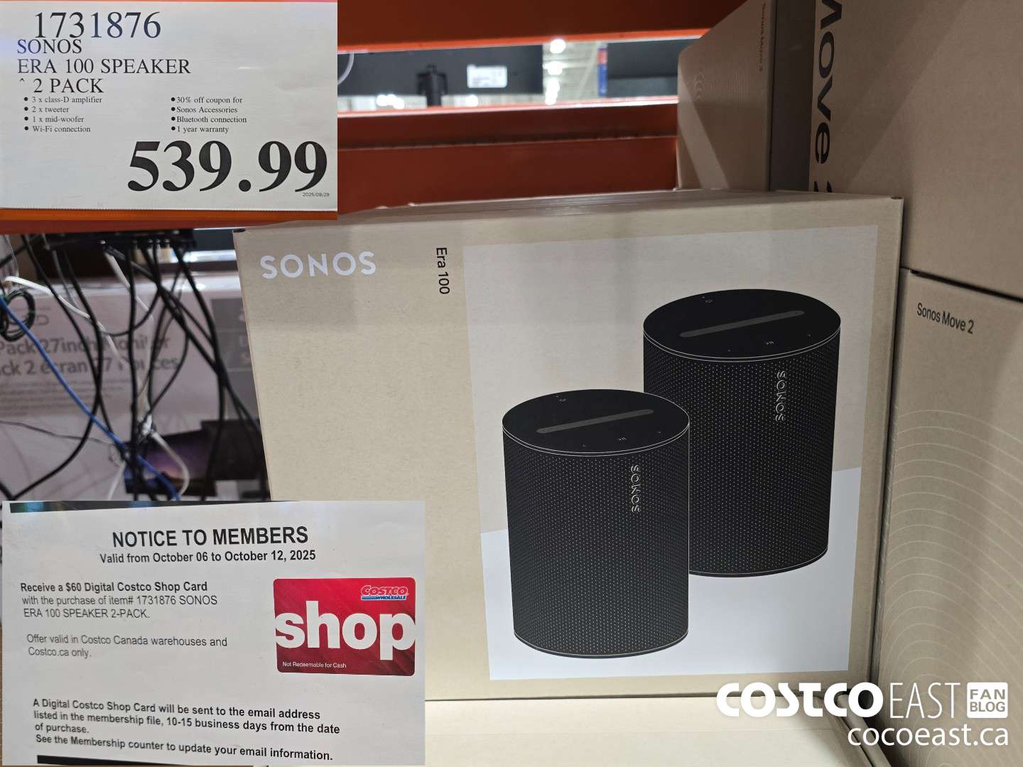 1731876 SONOS ERA 100 SPEAKER 2 PACK $539.99