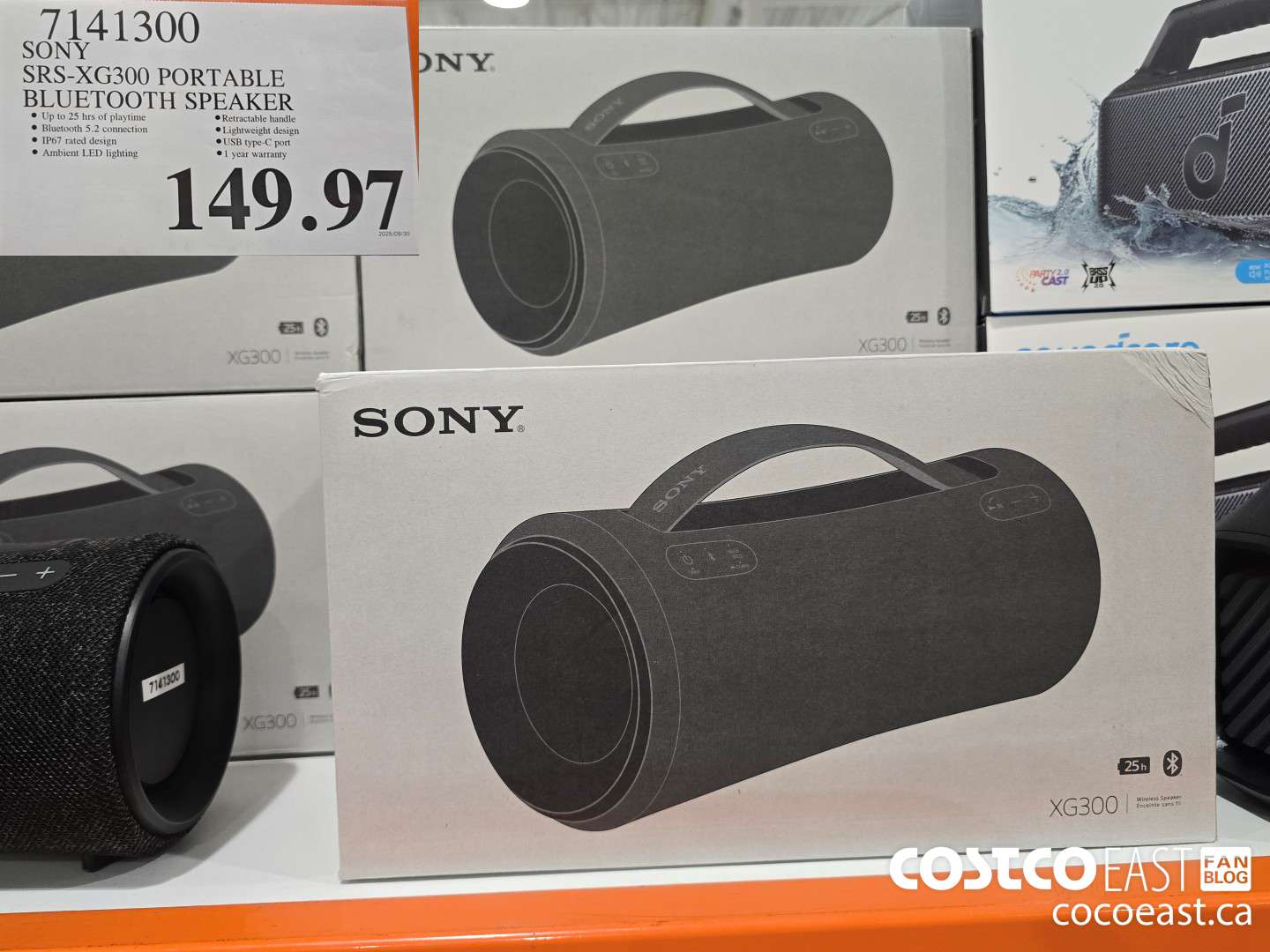 7141300 SONY SRS-XG300 PORTABLE BLUETOOTH SPEAKER $149.97