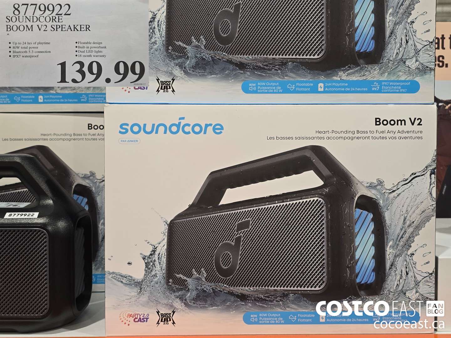 8779922 SOUNDCORE BOOM V2 SPEAKER $139.99