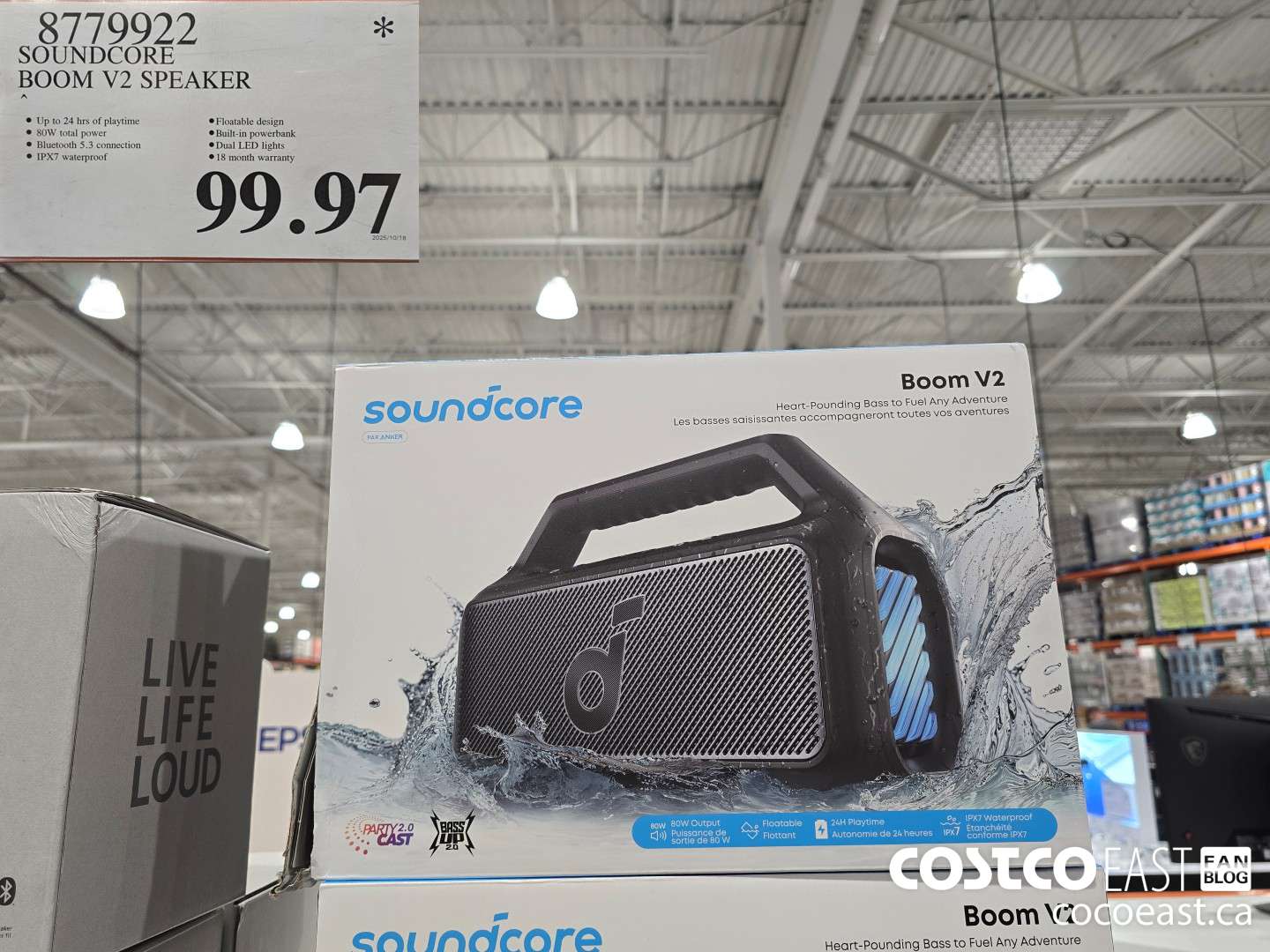 8779922 SOUNDCORE BOOM V2 SPEAKER $99.97