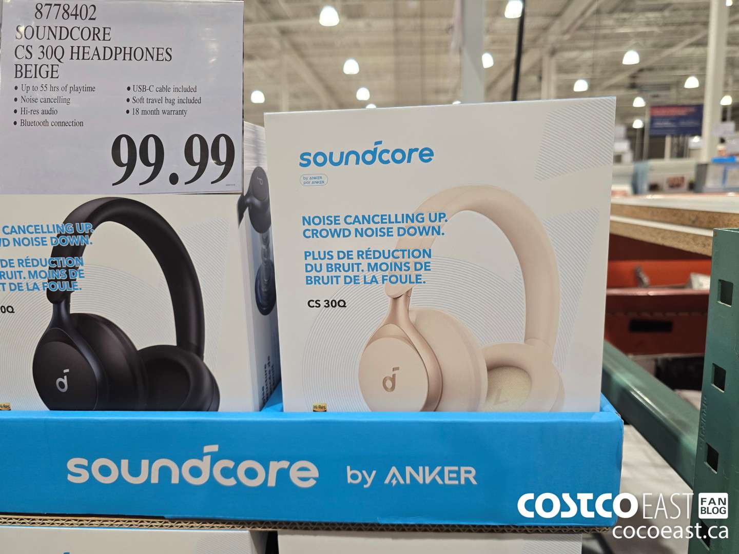 8778402 SOUNDCORE CS 30Q HEADPHONES BEIGE $99.99