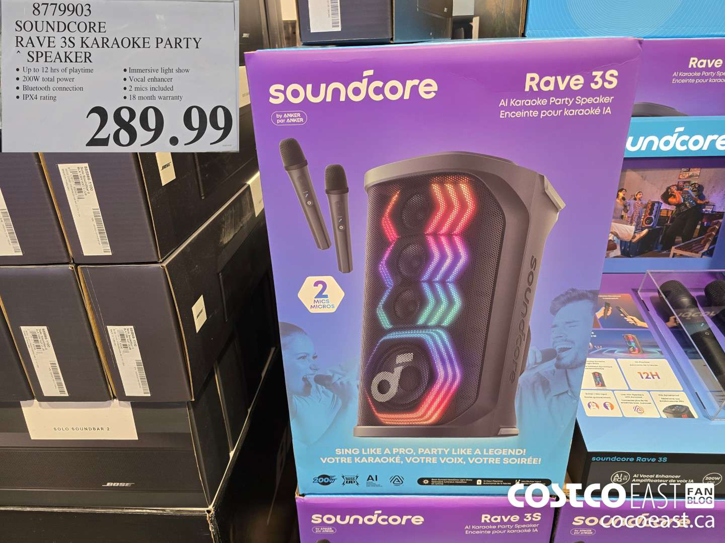 8779903 SOUNDCORE RAVE 3S KARAOKE PARTY ~ SPEAKER $289.99