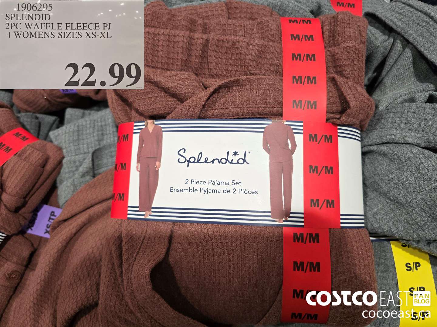 1906295 SPLENDID 2PC WAFFLE FLEECE PJ + WOMENS SIZES XS-XL $22.99