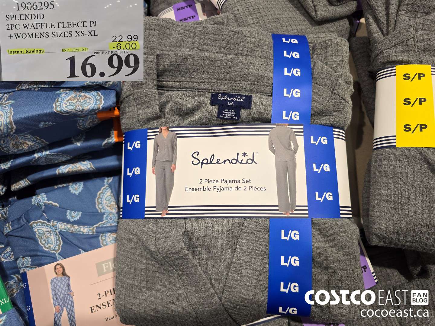 1906295 SPLENDID 2PC WAFFLE FLEECE PJ + WOMENS SIZES XS-XL ($6.00 INSTANT SAVINGS EXPIRES ON 2025-10-14) $16.99