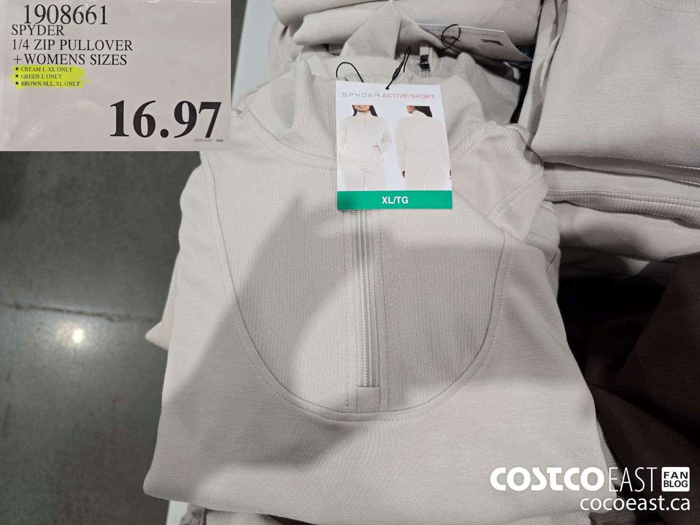 1908661 SPYDER 1/4 ZIP PULLOVER +WOMENS SIZES $16.97