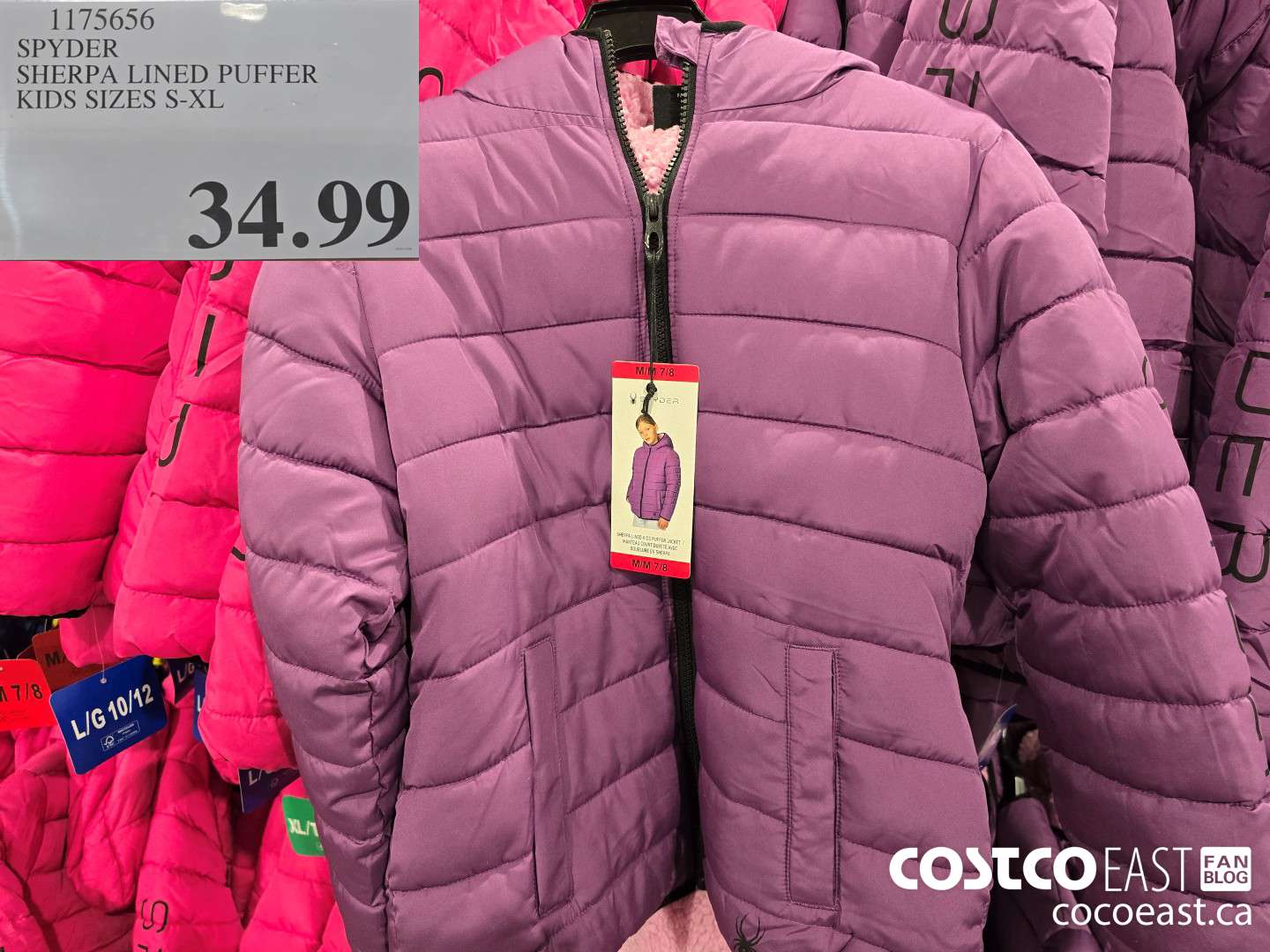 1175656 SPYDER SHERPA LINED PUFFER KIDS SIZES S-XL $34.99