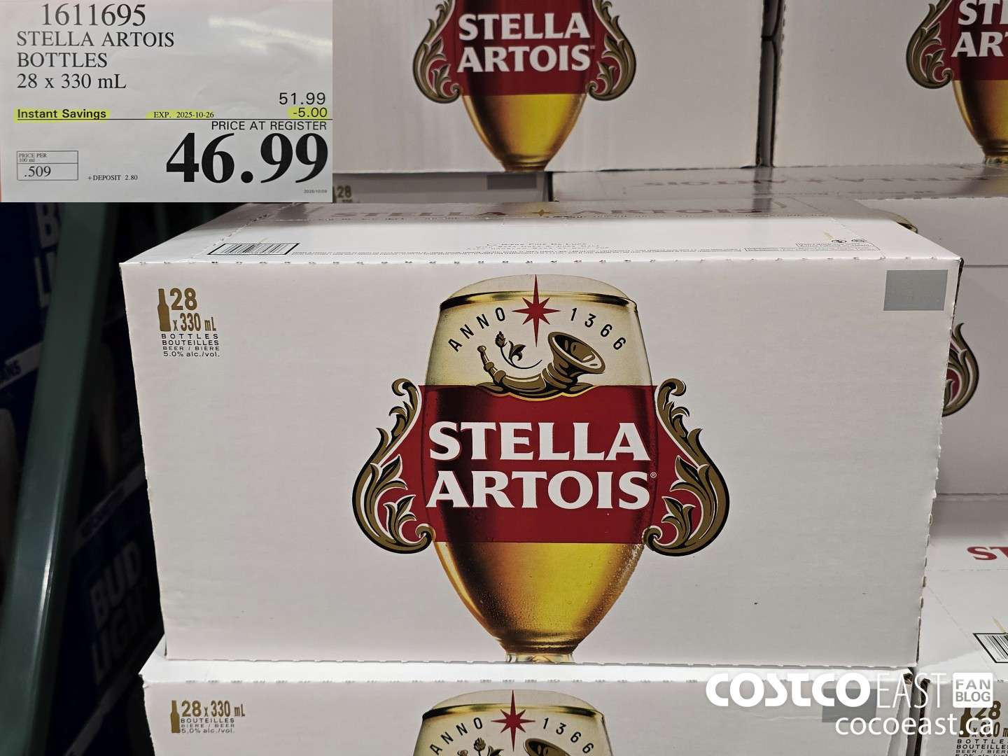 1611695 STELLA ARTOIS BOTTLES 28 x 330 mL ($5.00 INSTANT SAVINGS EXPIRES ON 2025-10-26) $46.99