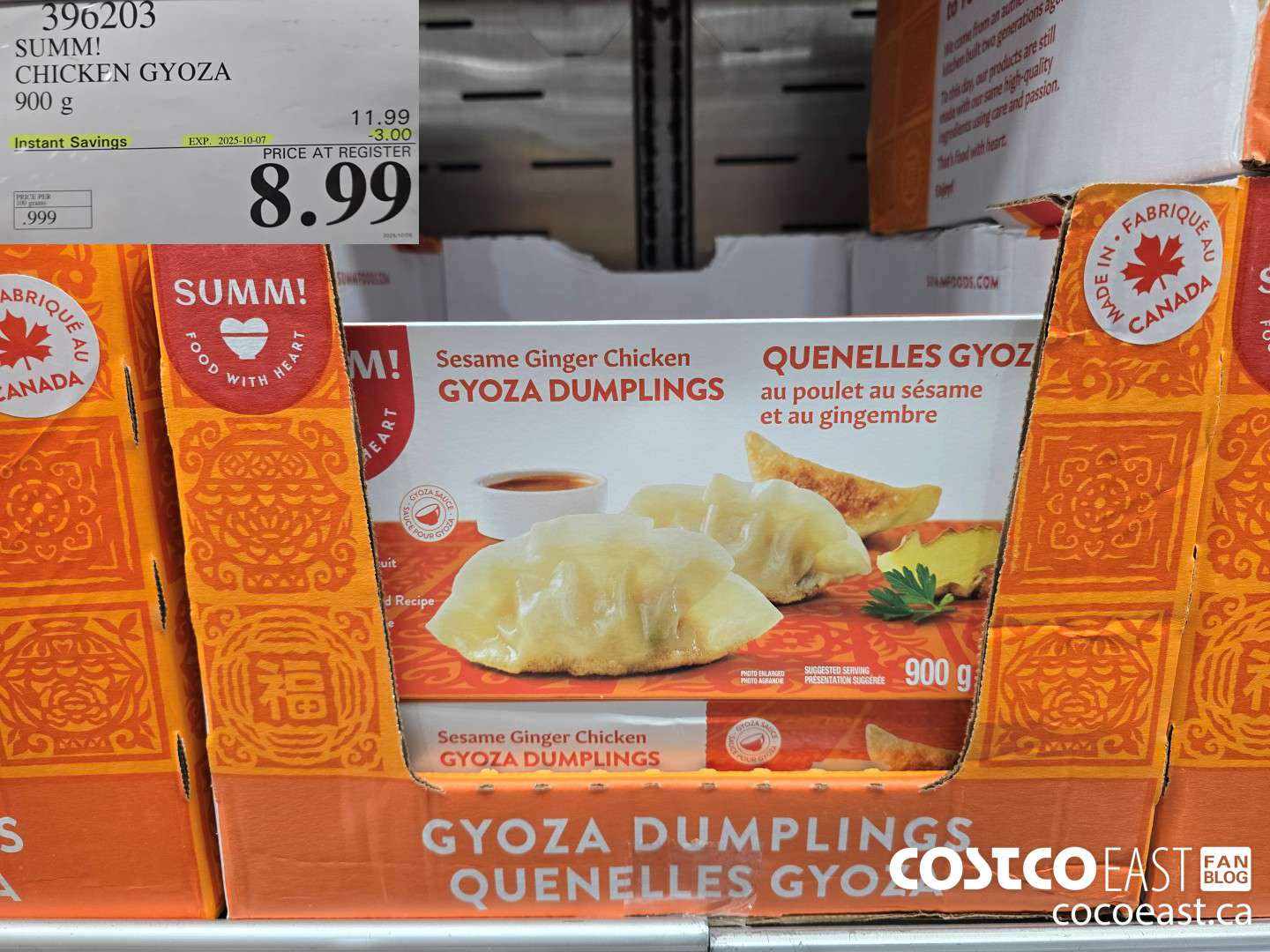 396203 SUMM! CHICKEN GYOZA DUMPLING 900G ($3.00 INSTANT SAVINGS EXPIRES ON 2025-10-07) $8.99
