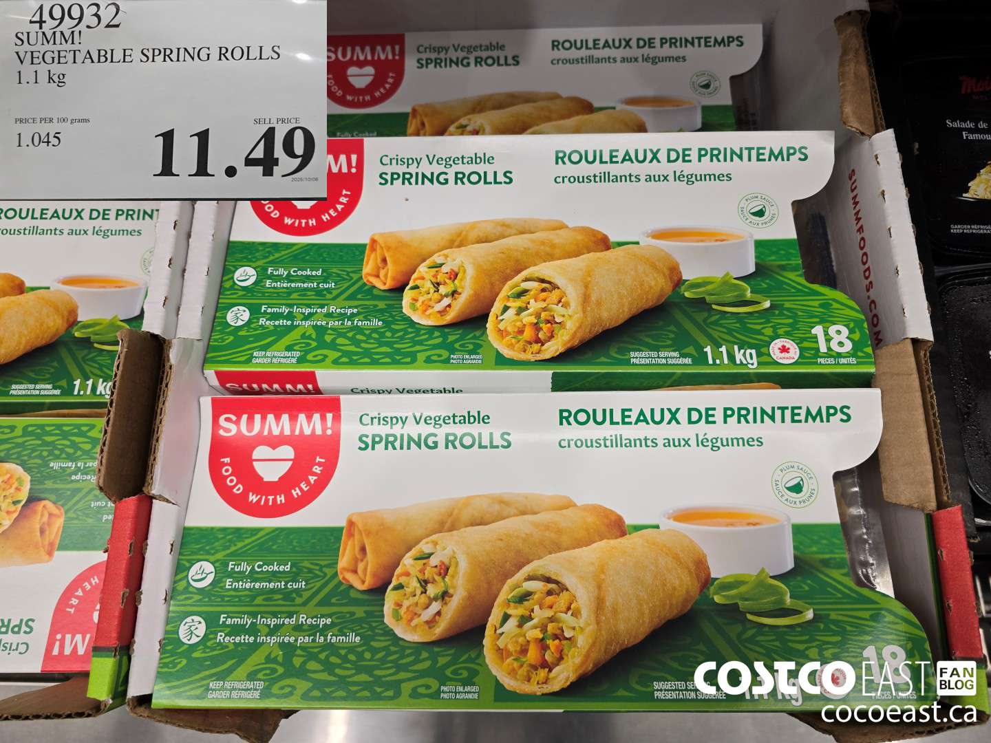 49932 SUMM! VEGETABLE SPRING ROLLS 1.1KG $11.49