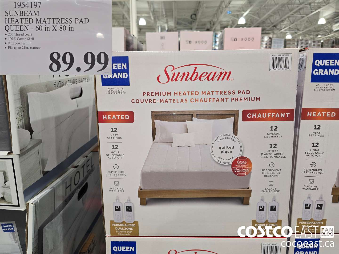 1954197 SUNBEAM HEATED MATTRESS PAD QUEEN - 60 in X 80 in $89.99
