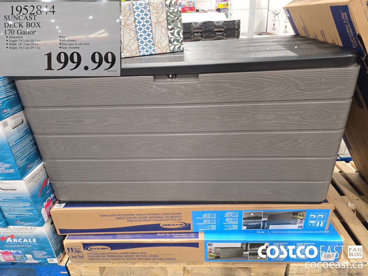 1952844 SUNCAST DECK BOX 170 Gallon $199.99