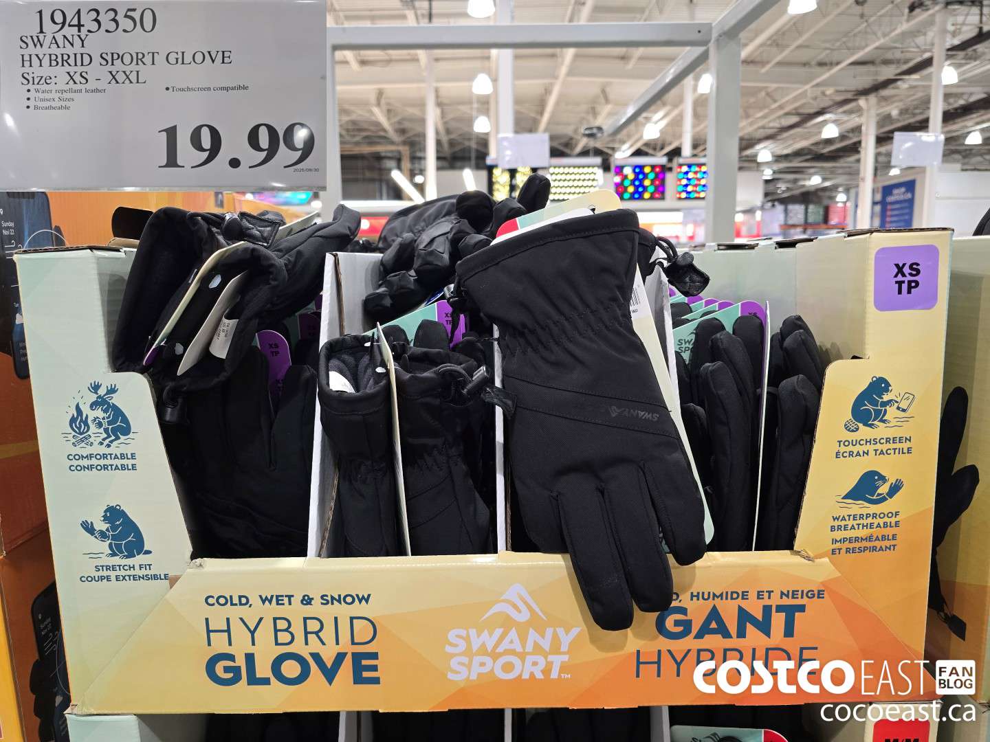 1943350 SWANY HYBRID SPORT GLOVE SIZE: XS - XXL $19.99