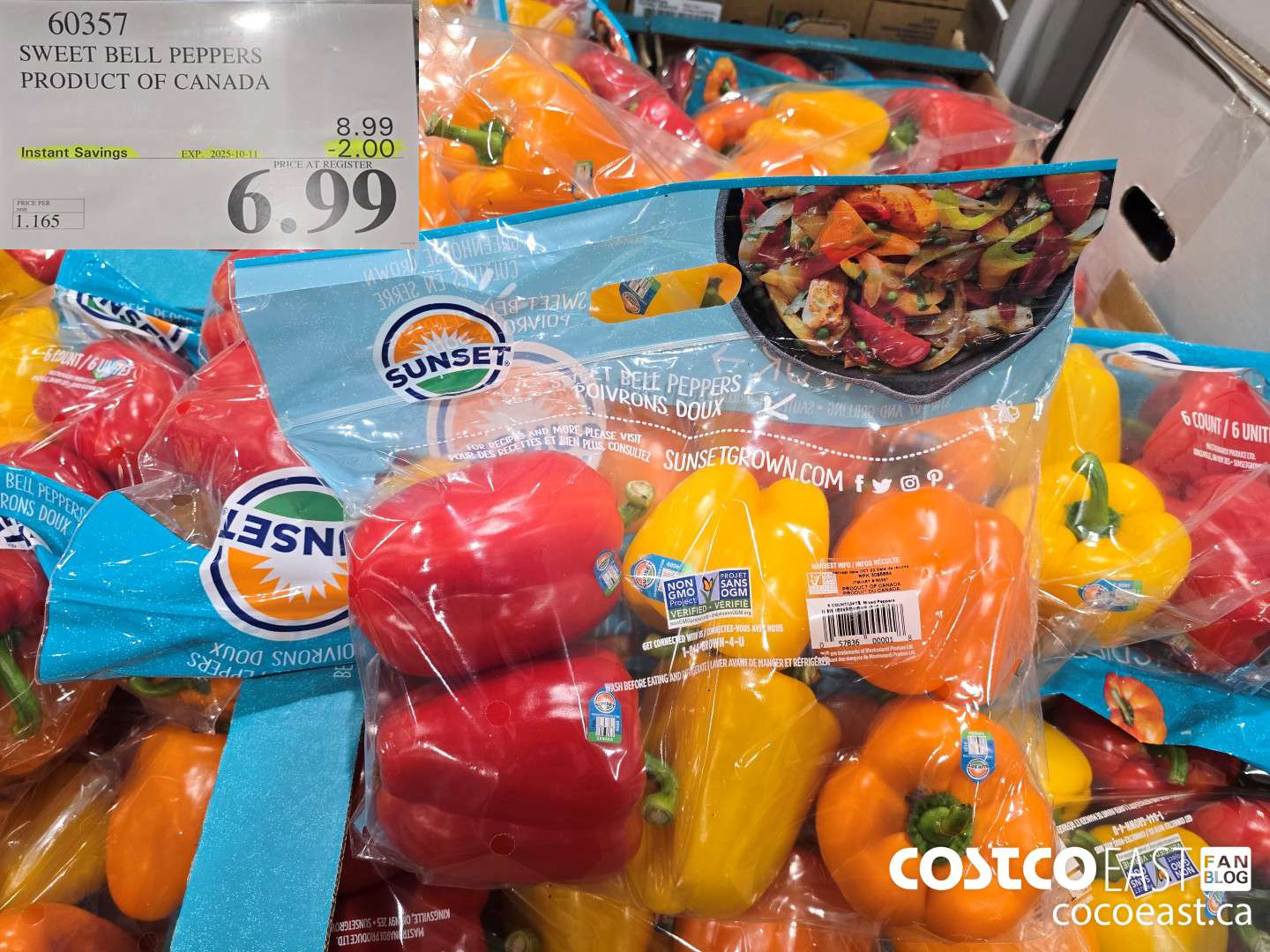 60357 SWEET BELL PEPPERS PRODUCT OF CANADA ($2.00 INSTANT SAVINGS EXPIRES ON 2025-10-11) $6.99
