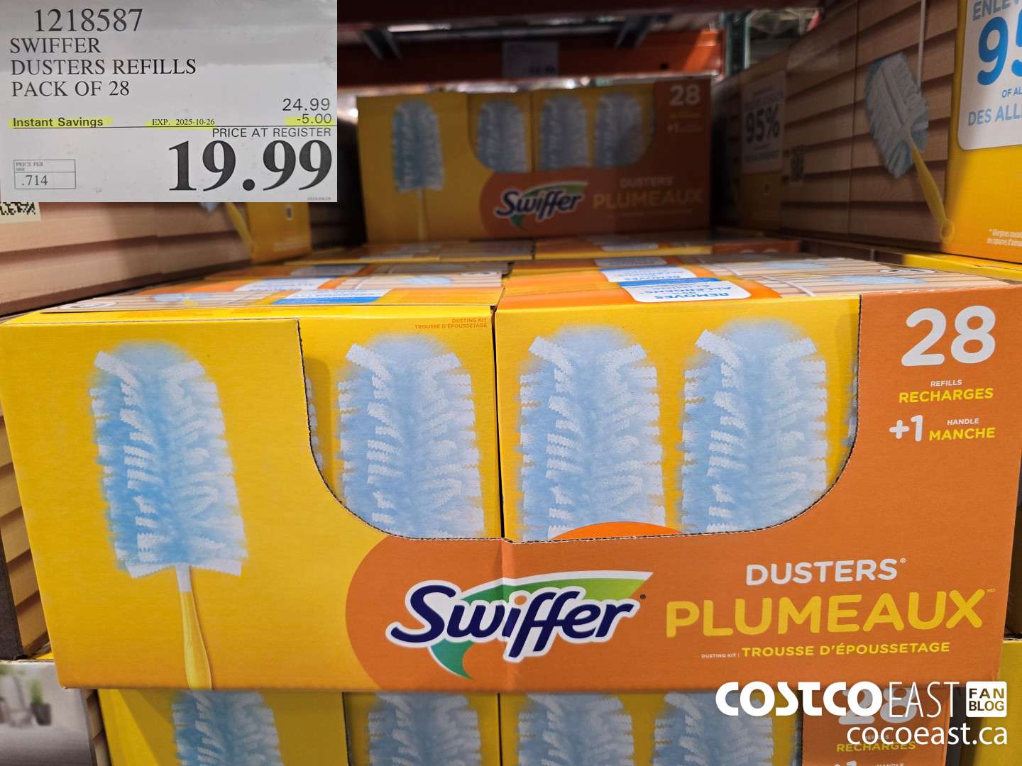 1218587 SWIFFER DUSTER REFILLS PACK OF 28 ($5.00 INSTANT SAVINGS EXPIRES ON 2025-10-26) $19.99