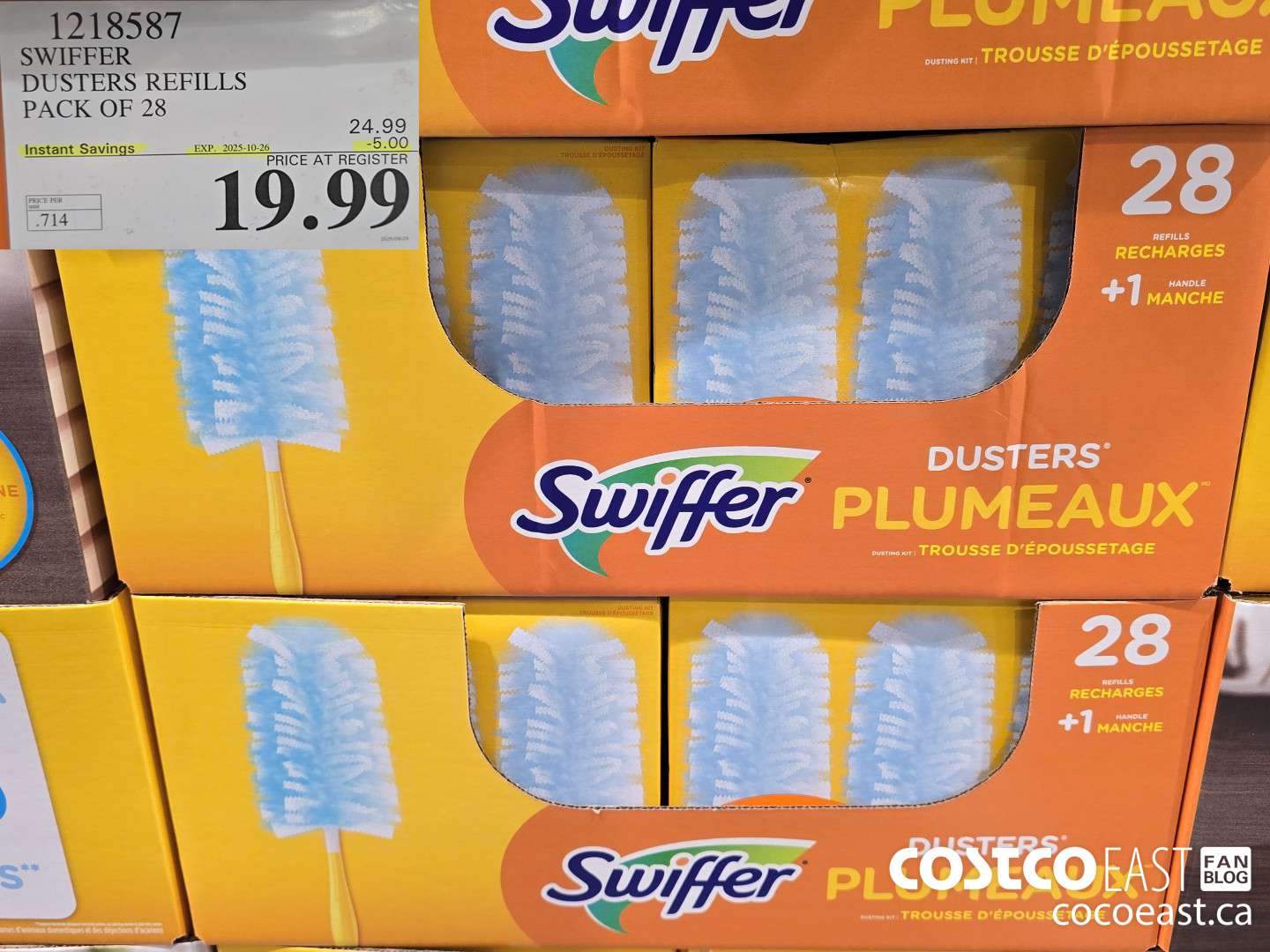 1218587 SWIFFER DUSTER REFILLS PACK OF 28 ($5.00 INSTANT SAVINGS EXPIRES ON 2025-10-26) $19.99