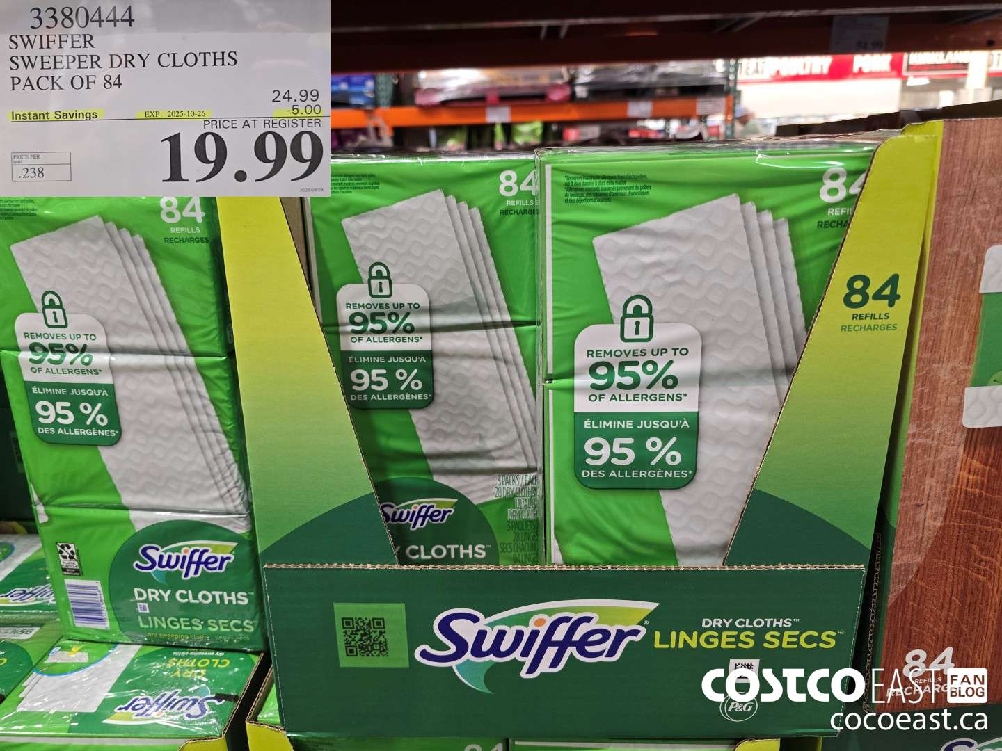 3380444 SWIFFER SWEEPER DRY CLOTHS PACK OF 84 ($5.00 INSTANT SAVINGS EXPIRES ON 2025-10-26) $19.99