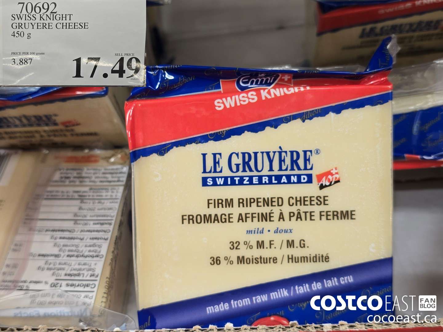 70692 SWISS KNIGHT GRUYERE CHEESE 450 g $17.49