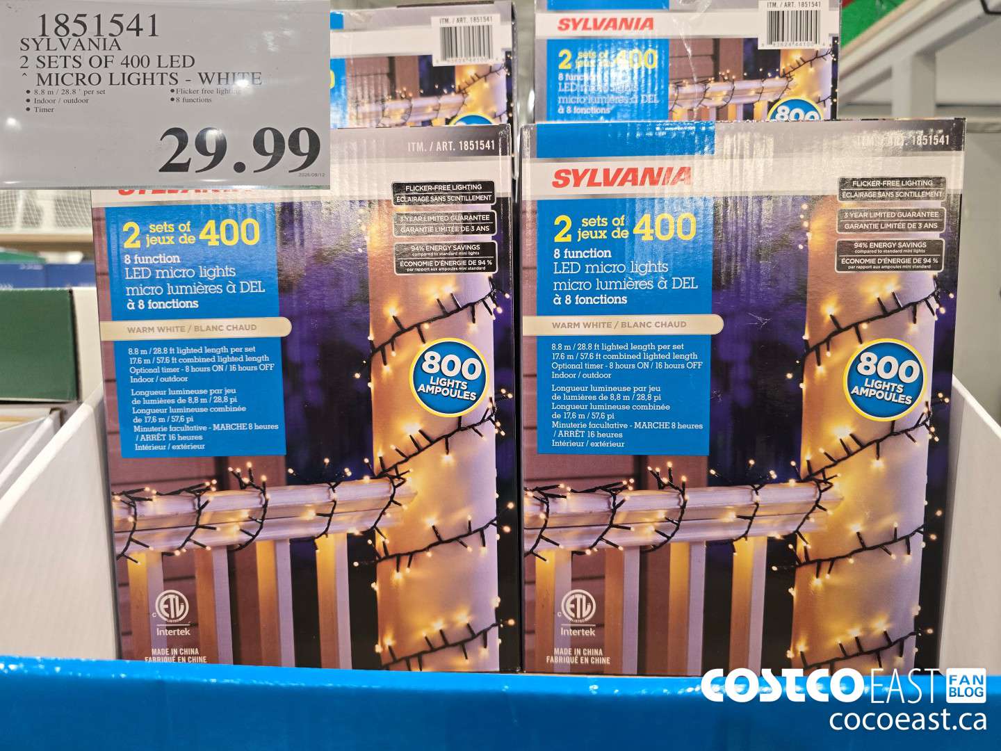 1851541 SYLVANIA 2 SETS OF 400 LED MICRO LIGHTS - WHITE $29.99