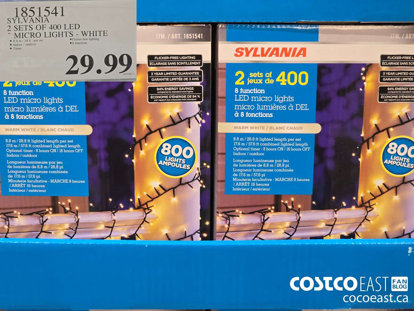 1851541 SYLVANIA 2 SETS OF 400 LED MICRO LIGHTS - WHITE $29.99