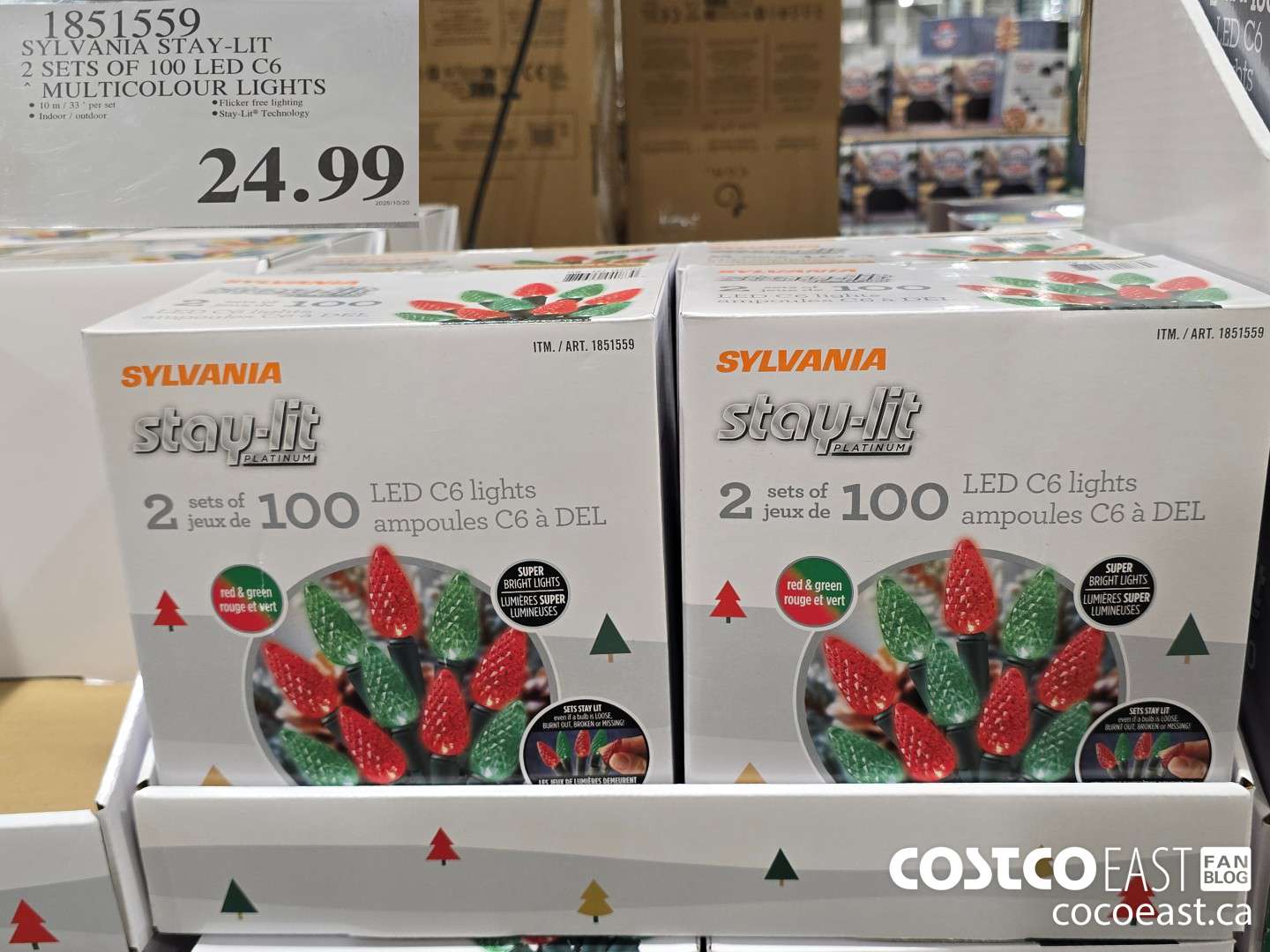 1851559 SYLVANIA STAY-LIT 2 SETS OF 100 LED C6 MULTICOLOUR LIGHTS $24.99