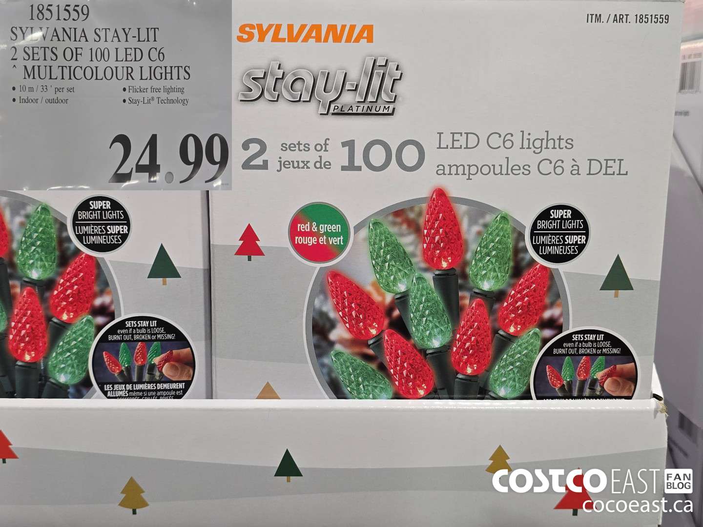 1851559 SYLVANIA STAY-LIT 2 SETS OF 100 LED C6 MULTICOLOUR LIGHTS $24.99