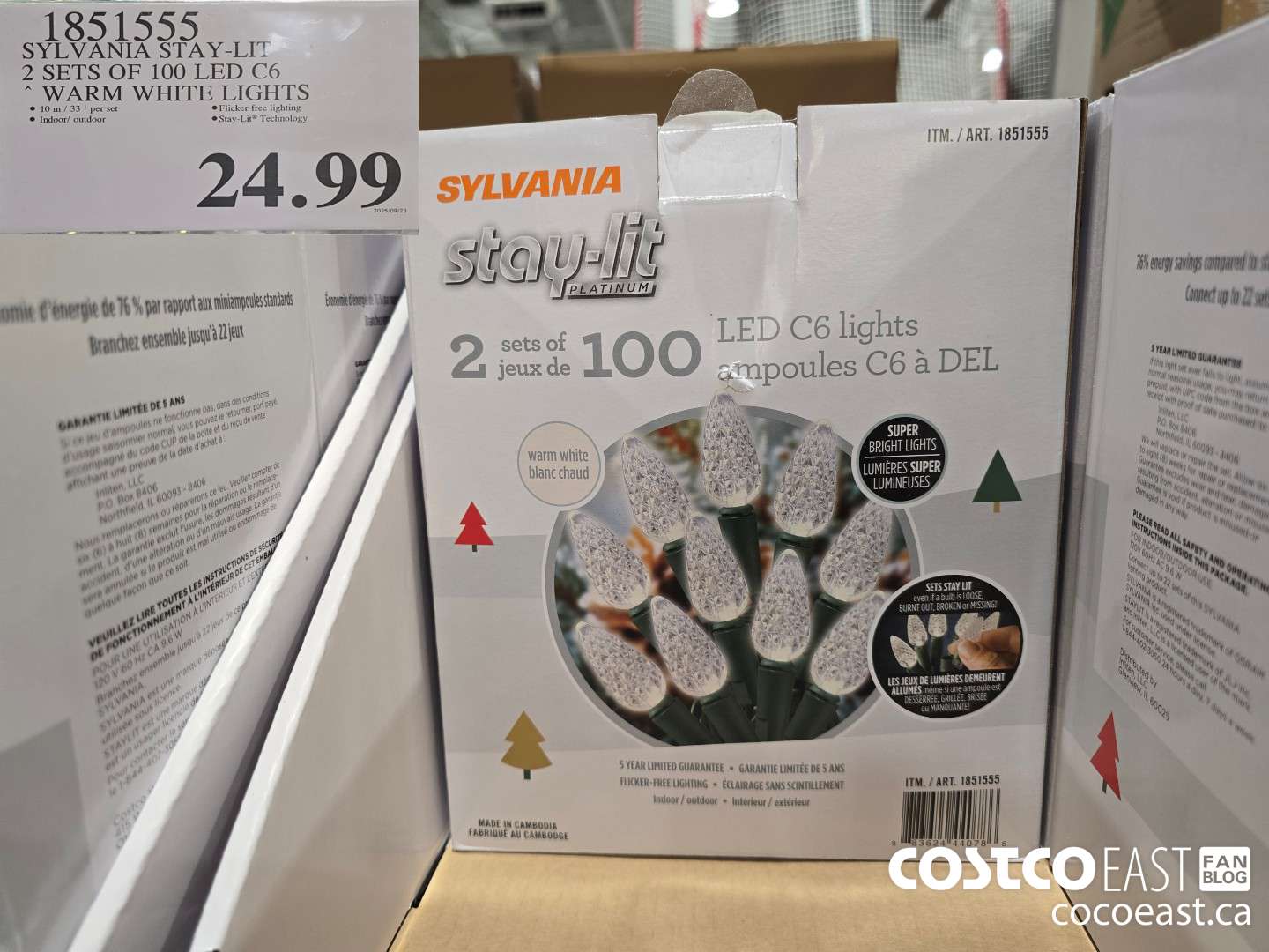 1851555 SYLVANIA STAY-LIT 2 SETS OF 100 LED C6 WARM WHITE LIGHTS $24.99