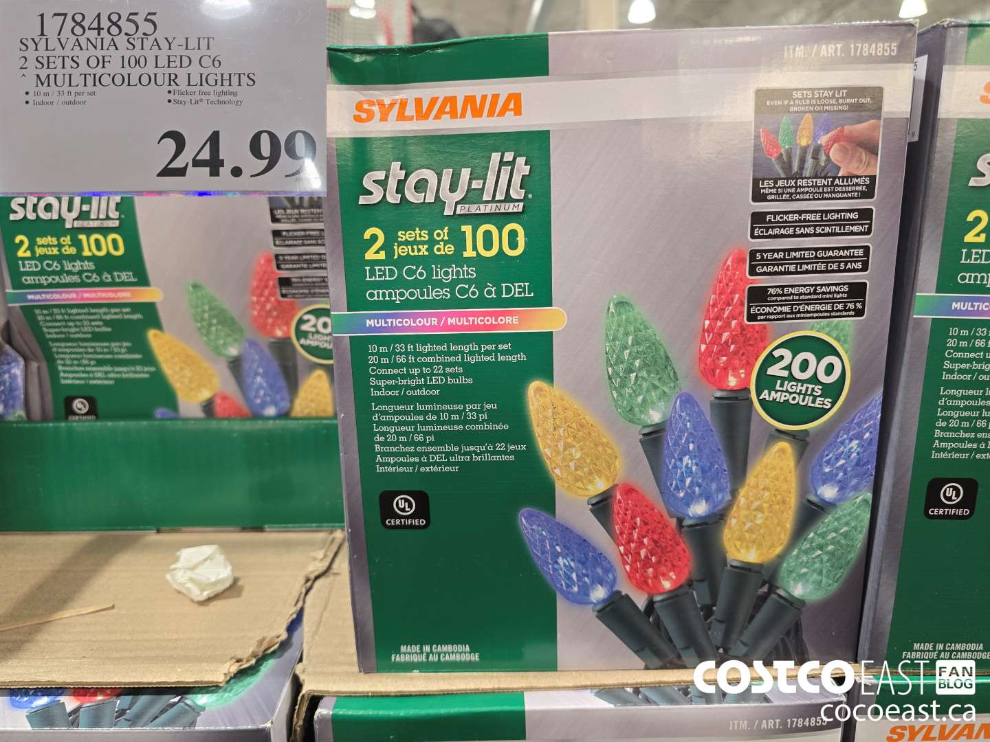 1784855 SYLVANIA STAY-LIT SETS OF 100 LED C6 *MULTICOLOUR LIGHTS $24.99